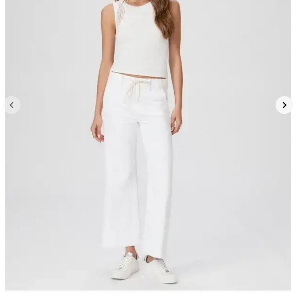 NWT PAIGE Carly High Waist Ankle Wide Leg Pants Size 30